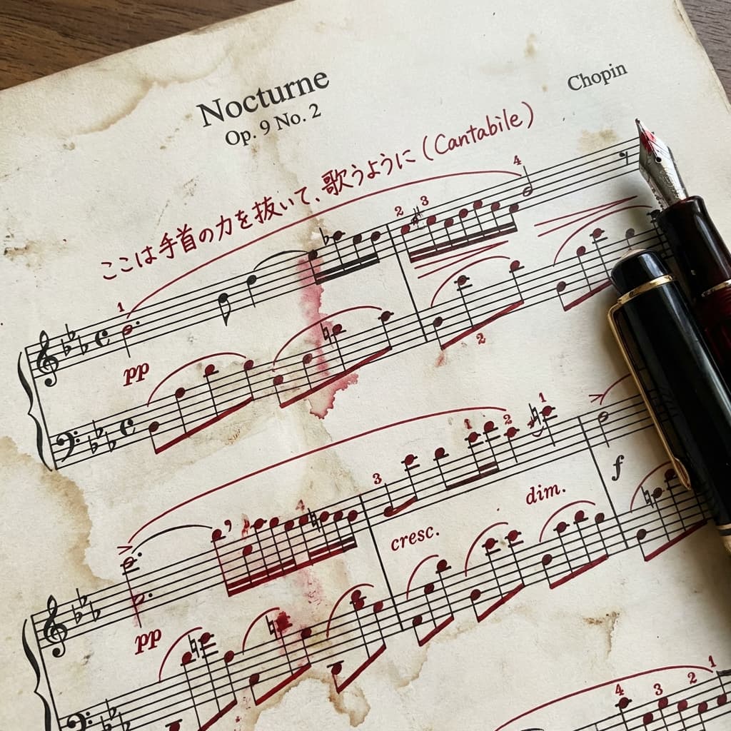 Sheet music with advice